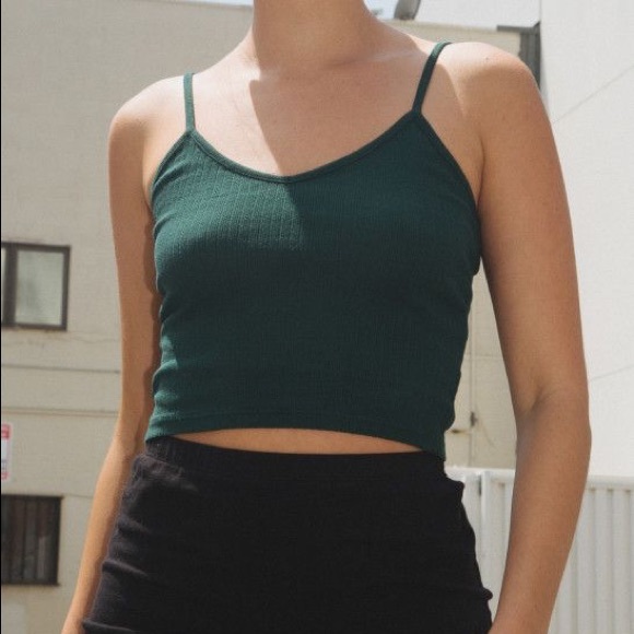 Brandy Melville Tops - Dark Green Brandy Melville Lorene Tank Top